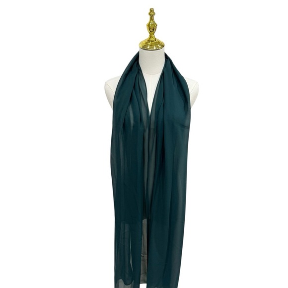 Eileen Fisher Pine Sheer Silk Georgette Chiffon Wrap One Size $138 NWT Green - Picture 8 of 15